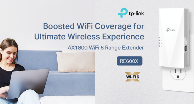 TP-Link AX1800 WiFi 6 Extender Internet Booster (RE600X)