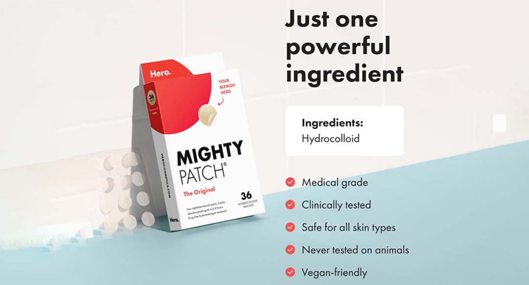 Mighty Patch™ Original by Hero Cosmetics – Hydrocolloid Acne Pimple Patch (36 Count)